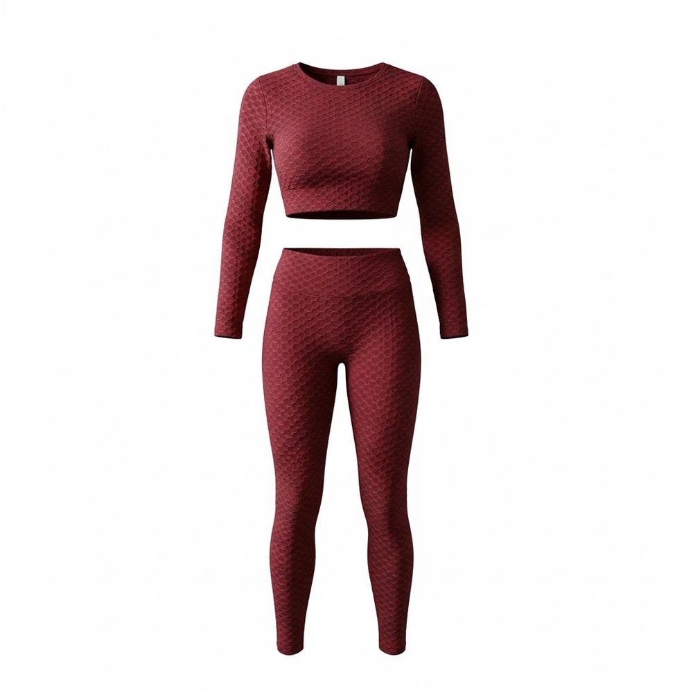 Love J Maroon Textured Ensemble